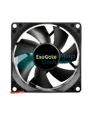 Вентилятор для корпуса ExeGate EX08025S2P-24 черный, 80 мм, 2800 об/мин, 28 дБ, 2 pin