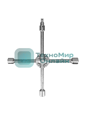 Ключ-крест баллонный Stels 17 х 19 х 21 х 22 х 1/2, усиленный, с переходником на 1/2