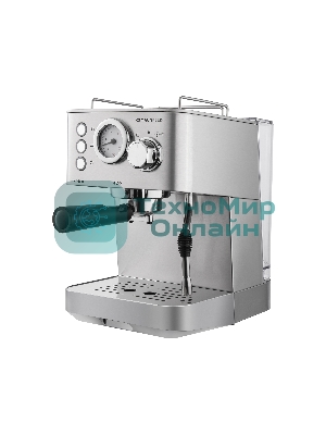 Кофеварка рожковая Maunfeld MF-721S PRO нержавеющая сталь, исп. кофе - молотый/чалды, 1.5 л, 1140 Вт, 15 бар