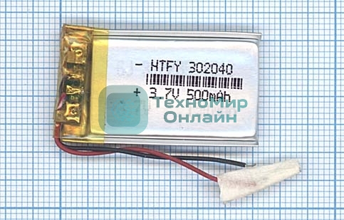 Аккумулятор Li-Pol (батарея) 3x20x40мм 2pin 3.7V/500mAh