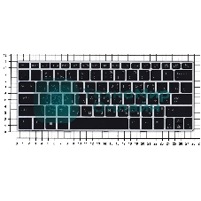 Клавиатура для ноутбука HP EliteBook Revolve 810 G1 черная с серой рамкой и подсветкой