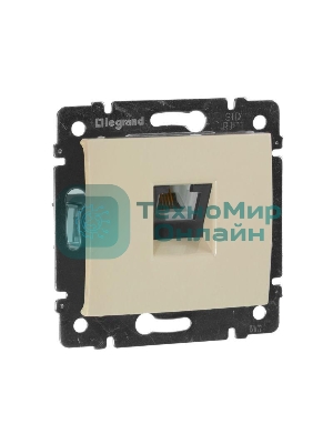 Розетка телефонная Valena RJ11 4 контакта 1 коннектор (слоновая кость) Legrand 774338