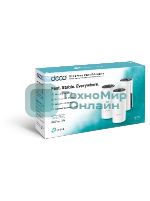 Бесшовный Mesh роутер TP-Link Deco M4 (DECO M4(3-PACK)) AC1200 10/100/1000BASE-TX (упак.:3шт)