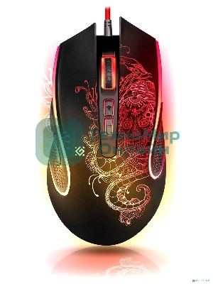 Мышь проводная Defender Venom GM-640L черный, 3200 dpi, USB, кнопки - 8