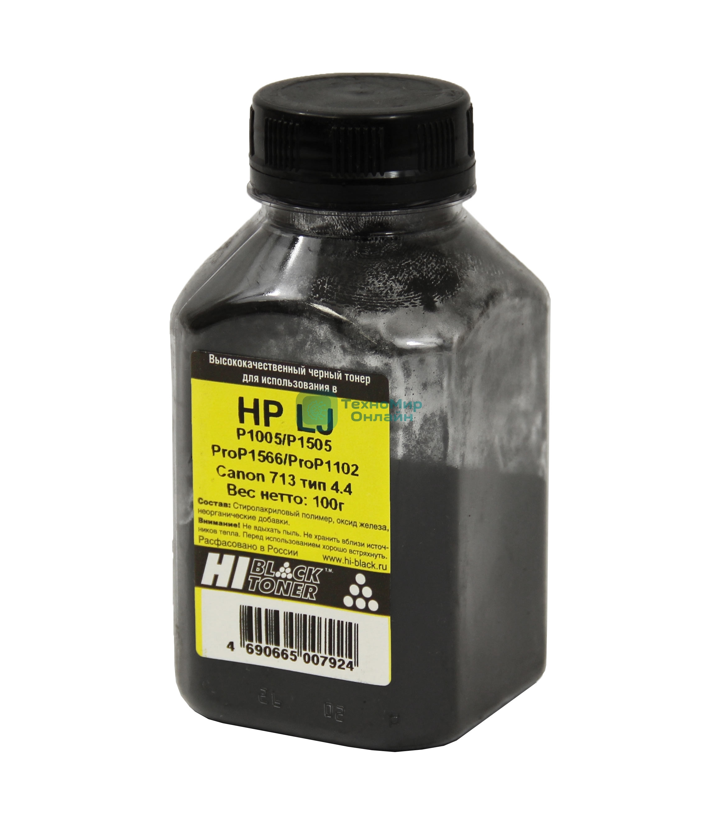 Тонер Hi-Black для HP LJ P1005/P1505/ProP1566/ProP1102/Canon 713 (Hi-Black) Тип 4.4, 100 г, банка