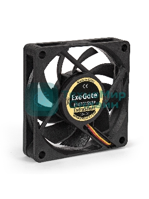 Вентилятор для корпуса ExeGate ExtraSilent ES07015S3P черный, 70 мм, 2000 об/мин, 18 дБ, 3 pin