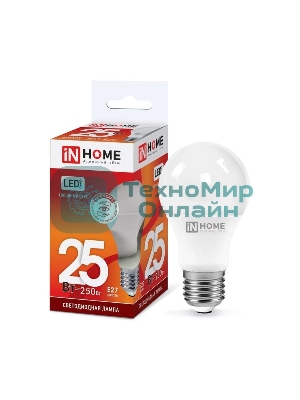 Лампа светодиодная IN HOME LED-A65-VC 25Вт 230В E27 6500К 2000лм 4690612024103