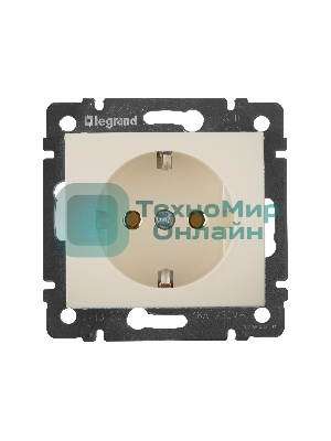Розетка электрическая Valena с заземлением 2К+З/сл.кость (слоновая кость) Legrand 774320