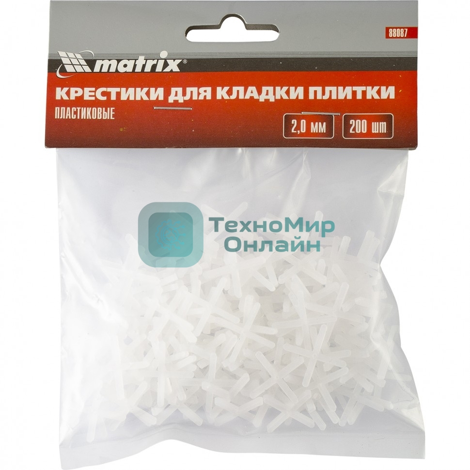 Крестики Matrix, 2,0 мм, для кладки плитки, 200 шт.