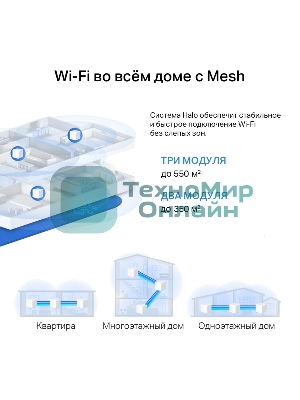 Бесшовный Mesh роутер Mercusys Halo H60X(2-pack) AX1500 10/100/1000BASE-TX белый (упак.:2шт)