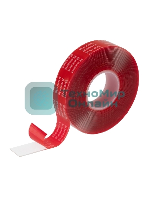 Лента клейкая двухсторонняя Rexant прозрачная, на VHB акриловой основе, 20 мм х 5 м