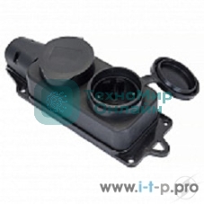 Роз. двухмест. с защит. крышками каучуковая 230В 2P+PE 16A IP44 EKF PROxima