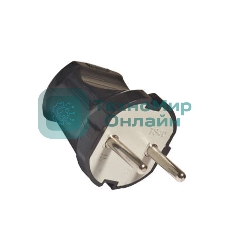 Вилка электрич. без заземл. черный 6А 250В (еврослот) UNIVersal А0113