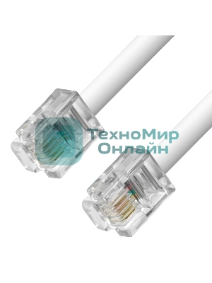 Телефонный шнур Greenconnect удлинитель для аппарата 10.0m GCR-TP6P4C-10.0m, 6P4C (джек 6p4c - jack 6p4c) белый Greenconnect Телефонный шнур удлинитель для аппарата 10.0m GCR-TP6P4C-10.0m, 6P4C (джек 6p4c - jack 6p4c) белый
