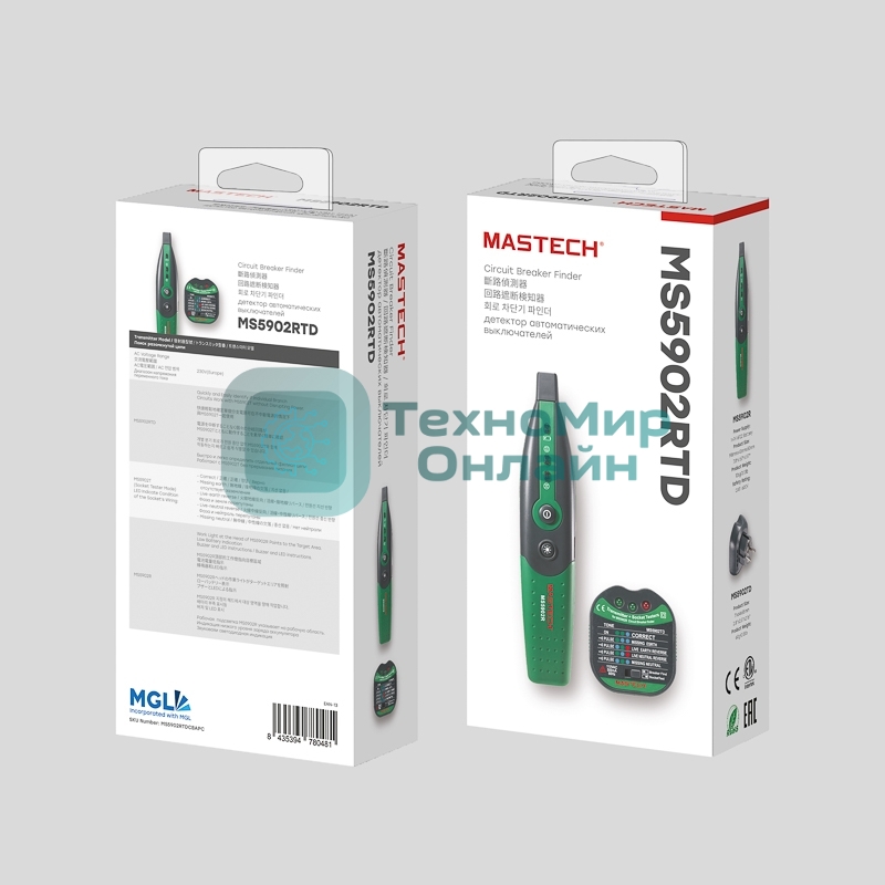 Тестер розеток, детектор автоматов MS5902RTD MASTECH