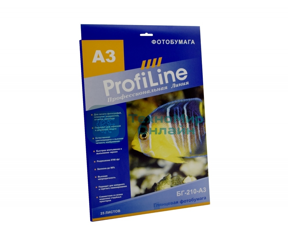 БГ-210-А3-25 Фотобумага глянцевая, 210 г/м2, А3, 25 л, 2880 dpi