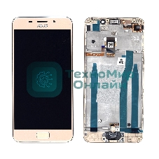 Дисплей для Asus ZenFone 3s Max ZC521TL золотой с рамкой
