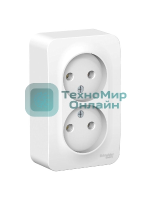 Розетка 2-ая б/з без шторок 16А, 250 В, изолир. пластина SE Blanca наруж Бел