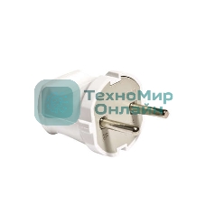 Вилка электрич. без заземл. бел. 6А 250В (еврослот) UNIVersal А113