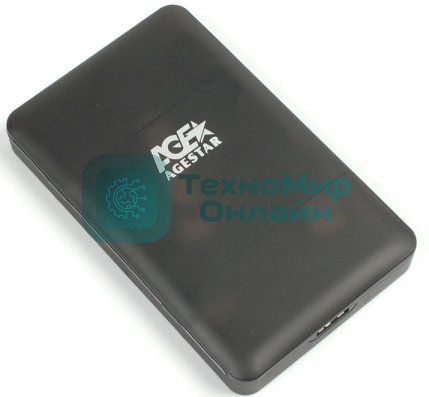 Внешний корпус для HDD/SSD AgeStar 3UBCP3 SATA пластик черный 2.5