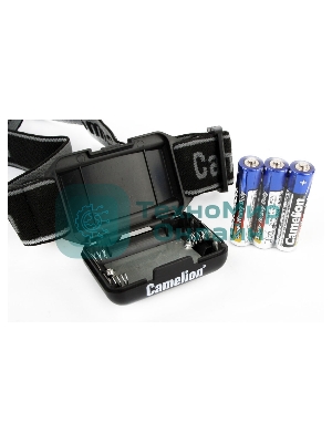 Фонарь налобный Camelion LED5355 черный 1Вт лам.:светодиодный AAAx3 (13748)