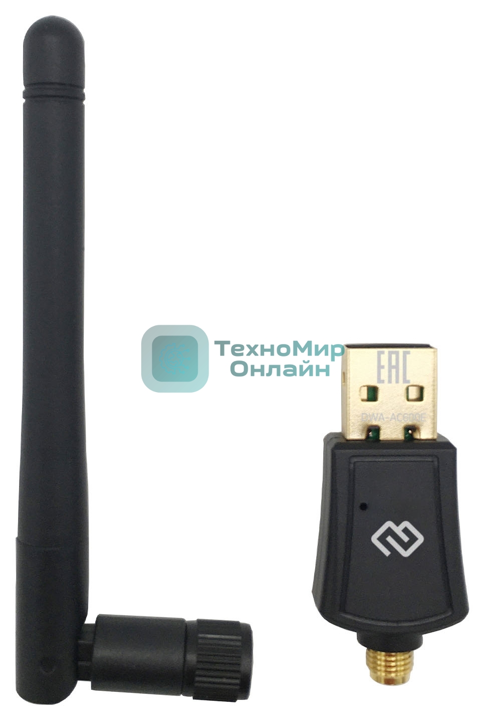 Сетевой адаптер Wi-Fi Digma DWA-AC600E AC600 USB 2.0 (ант.внеш.съем) 1ант. (упак.:1шт)