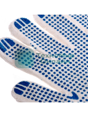 Перчатки трикотажные, с ПВХ точкой, 10 класс, стикер Россия