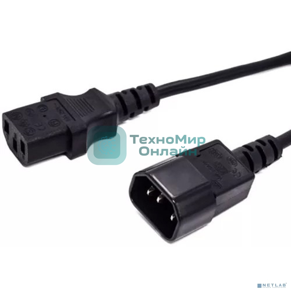 Кабель питания Filum FL-PC16-C13-C14-3M С13- C14, 3х1 мм?, 220В, 10A, черный, 3 м.[FL-PC16-C13-C14-3M]