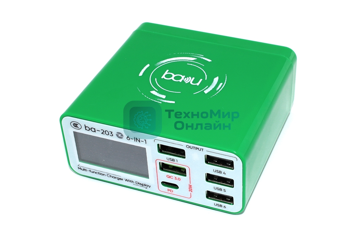 Сетевое зарядное устройство Baku BA-203 6 портов