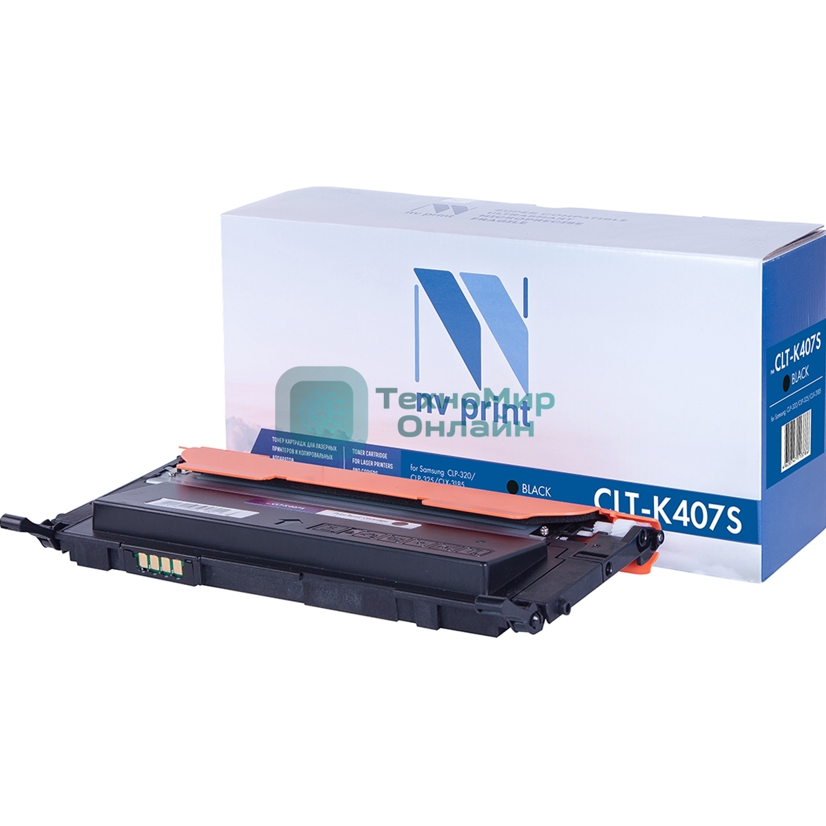 Картридж лазерный NVPrint совместимый Samsung CLT-K407S черный для CLP-325/CLX-3185 (1500k)