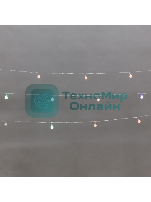 Гирлянда светодиодная Neon-night Шарики 5м, 20 LED, IP20, прозрачный провод, свечение мульти (RG/RB), контроллер 8 режимов, 230В