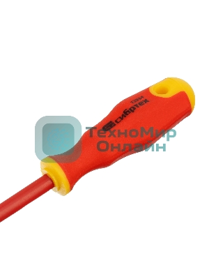 Отвертка диэлектрическая Сибртех PH0 х 75 мм, до 1000 В, двухкомпонентная рукоятка