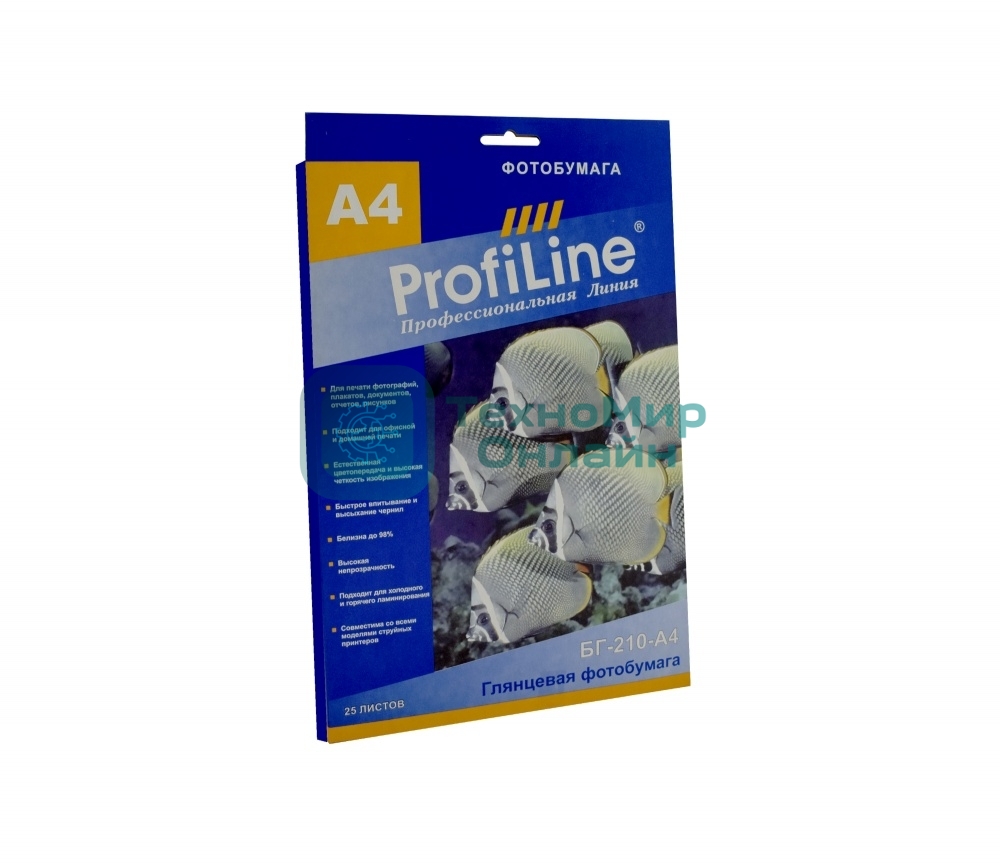 БГ-210-А4-25 Фотобумага глянцевая, 210 г/м2, А4, 25 л, 2880 dpi