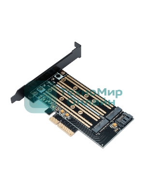 Адаптер Gembird для двух SSD M.2 (NVMe+SATA) в разъем PCI-e MF-PCIE-NVME-SATA, коробка