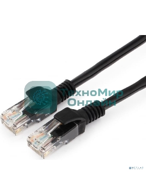 Патч-корд UTP Cablexpert PP12-1.5M/BK кат.5e, 1.5м, литой, многожильный черный