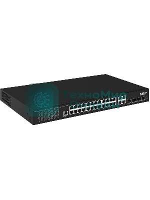 Коммутатор PoE управляемый L2 Gigabit Ethernet на 24 RJ45 PoE + 4 x GE Combo Uplink порта. Порты: 24 x GE (10/100/1000 Base-T) с поддержкой PoE (IEEE 802.3af/at), 4 x GE Combo Uplink (RJ45 + SFP). Соответствует стандартам PoE IEEE 802.3af/at. Автоматическое определение и режим антизависания PoE устройств. Мощность PoE на порт - до 30W. Суммарная мощность PoE до 400W. Поддержка режима CCTV: Увеличение расстояния передачи данных и питания до 250м. Встроенная грозозащита 3kV на порт. Питание: AC10