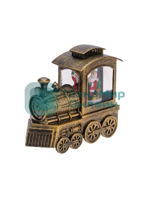 Декоративный фонарь Паровоз с эффектом снегопада и подсветкой