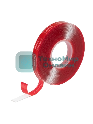 Лента клейкая двухсторонняя Rexant прозрачная, на VHB акриловой основе, 10 мм х 5 м