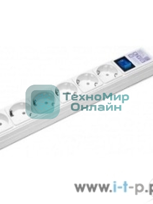 Сетевой фильтр PowerCube Фильтр-удлинитель (SPG(5+1)-16B-0,5M) 6 розеток, 0,5 м,16А/3,5 кВт, белый