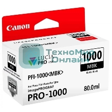 Картридж струйный Canon PFI-1000 MBK для IJ SFP PRO-1000 WFG. Матовый черный. 80 мл.