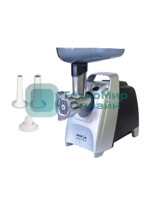 Мясорубка электрическая Аксион М62.01 черный, 2000 Вт, 4.0 кг/мин, реверс, защита от перегрузки, насадки - 4