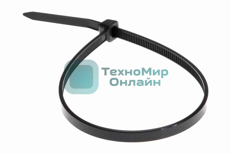 Хомут-стяжка кабельная нейлоновая Rexant 200 x 4,8 мм, черная, упаковка 100 шт.