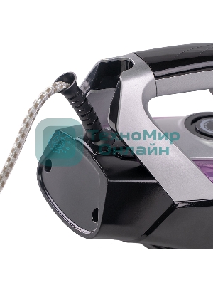 Утюг Galaxy Line GL 6128, фиолетовый с черным, паровой, 2200 Вт, постоянный пар 30 г/мин, паровой удар 140 г/мин, функции: самоочистка, антикапля, антинакипь, функция увлажнения, вертикальное отпаривание, защита от перегрева, индикатор нагрева, керамическое покрытие подошвы, резервуар для воды 170 мл