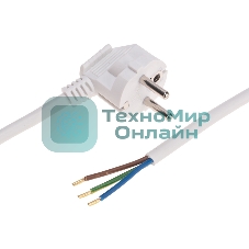 Шнур электрический с вилкой Rexant ПВС 3х1,5 мм², 3м белый