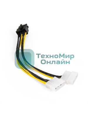 Переходник питания PCI-Express 8pin ExeGate EX-CC-PSU-62 (от 2х разъемов Molex (IDE) блока питания, 0,15м)