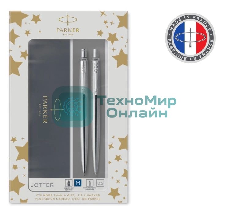 Набор ручек Parker Jotter Core KB61 (CW2093256) Stainless Steel CT, подарочная коробка ручка шариковая/карандаш механический 0.5