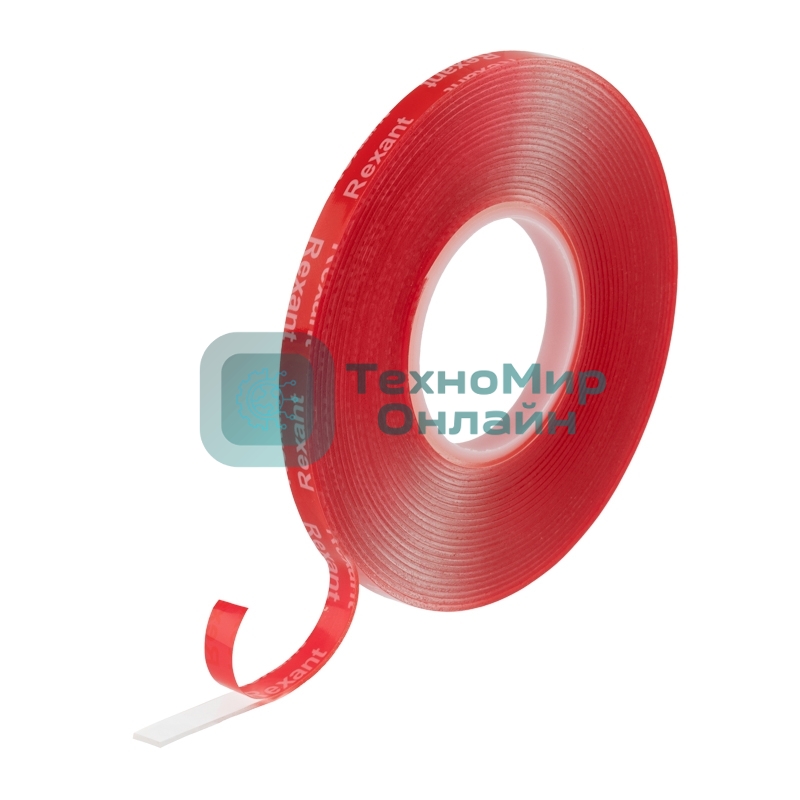 Лента клейкая двухсторонняя Rexant прозрачная, на VHB акриловой основе, 6 мм х 5 м