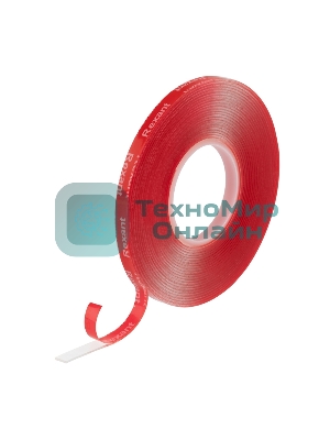 Лента клейкая двухсторонняя Rexant прозрачная, на VHB акриловой основе, 6 мм х 5 м