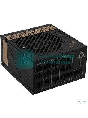 Блок питания MSI MEG Ai1300P (306-7ZP4A11-CE0), 1300Вт, 80 PLUS Platinum, 120мм, модульный, черный/золотой