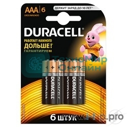 Батарейка Duracelll LR03-6BL BASIC (6/60/33840)